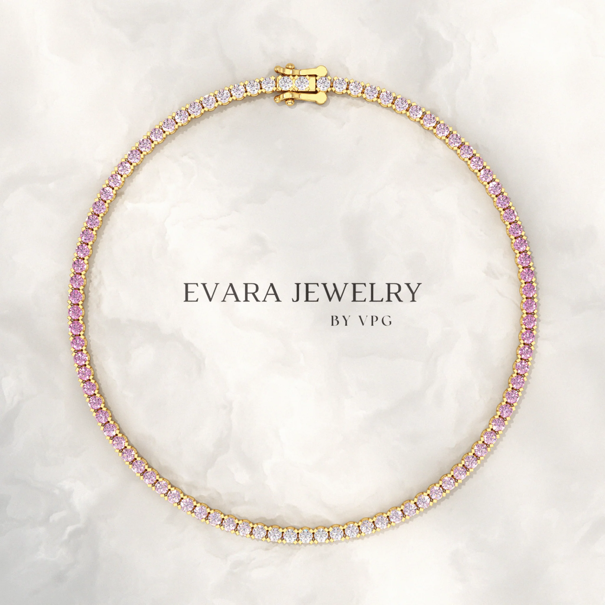 Ombre 3.28 Carats Natural Pink Sapphire Tennis Bracelet in 14K/18K Rose Gold - Image 17