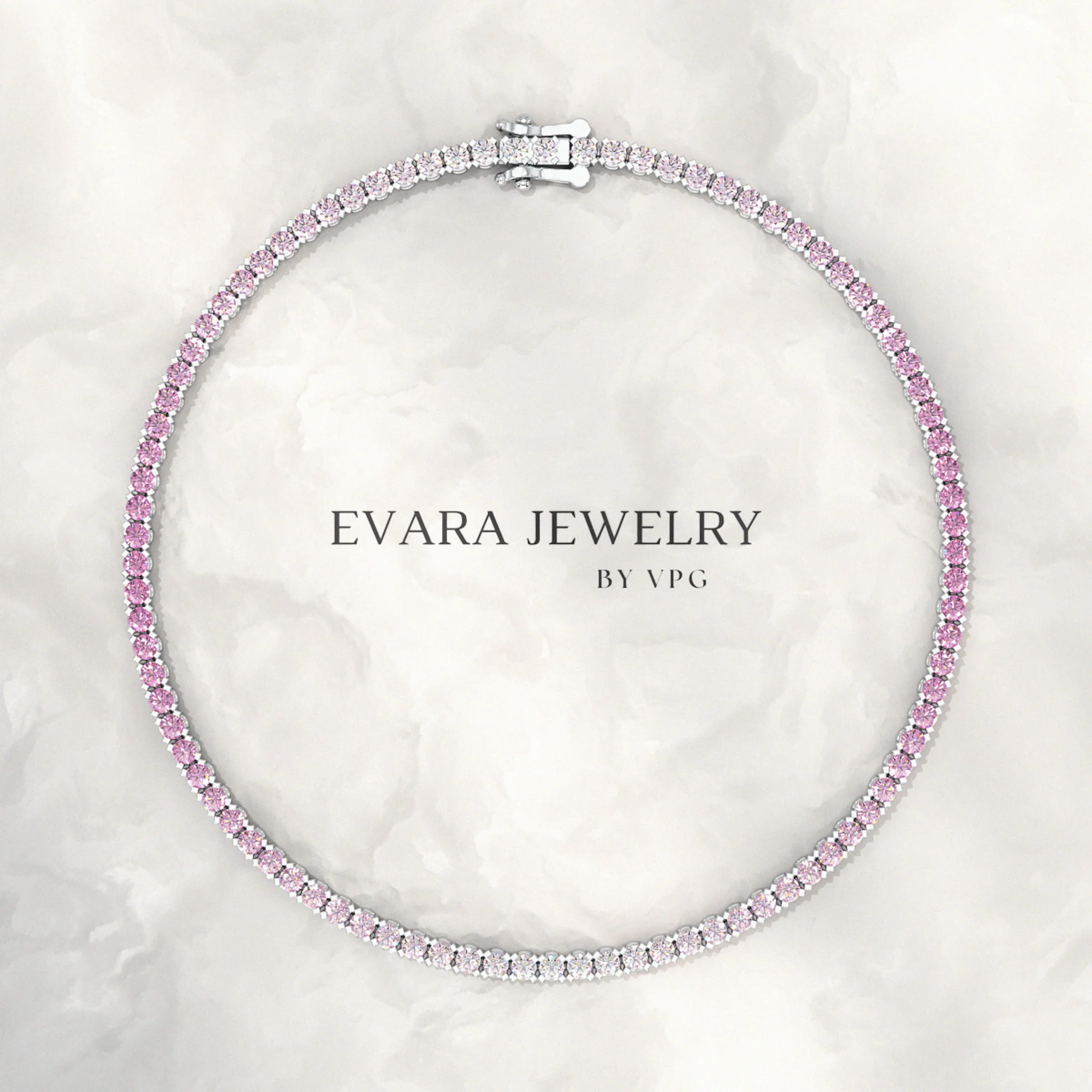 Ombre 3.28 Carats Natural Pink Sapphire Tennis Bracelet in 14K/18K Rose Gold - Image 22