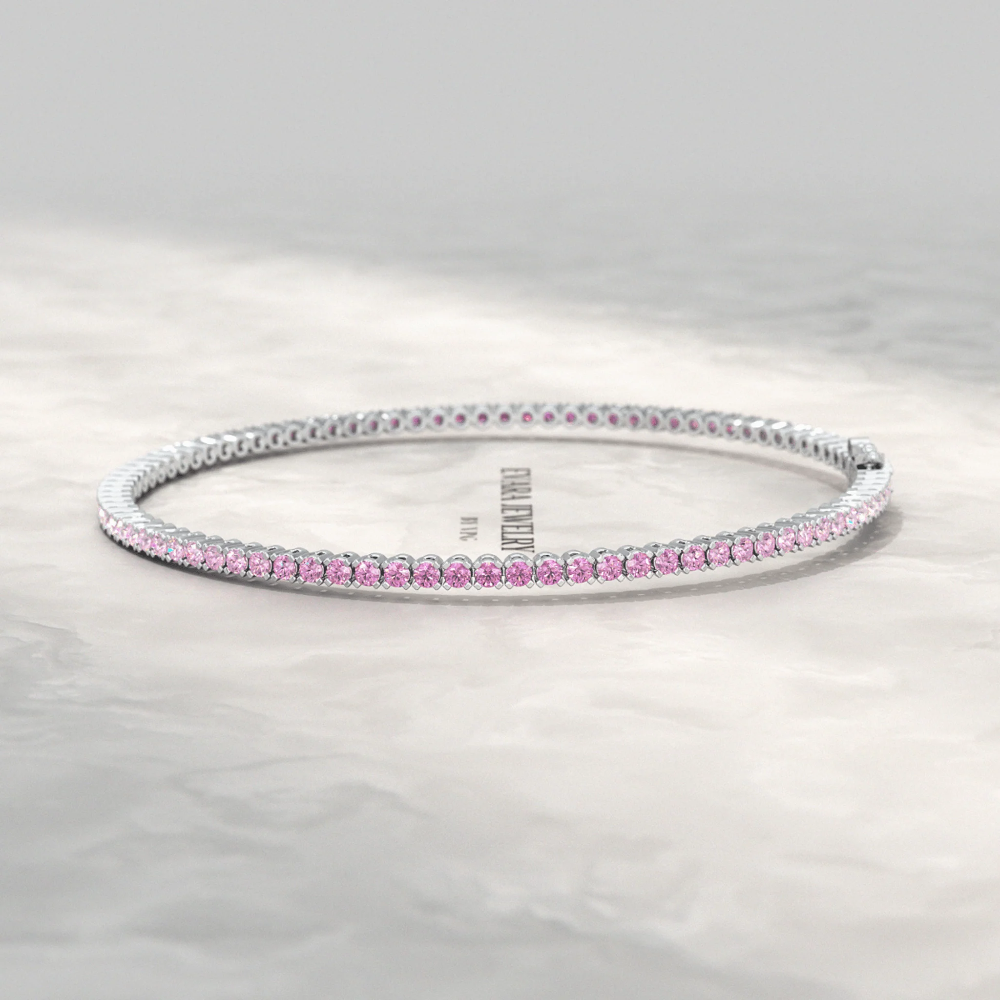 Ombre 3.28 Carats Natural Pink Sapphire Tennis Bracelet in 14K/18K Rose Gold - Image 24
