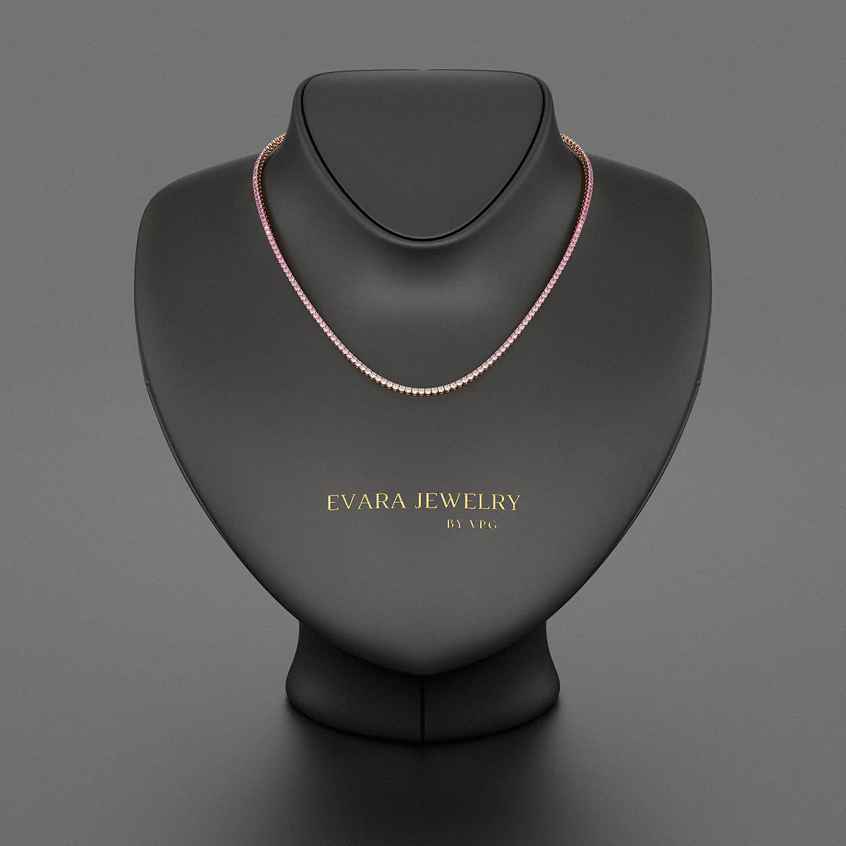 Ombre Natural Pink Sapphire Tennis Necklace in 14K/18K Gold - Image 8