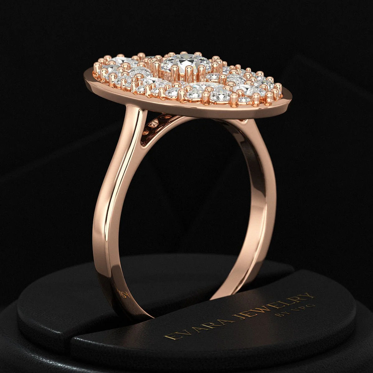 Oval Shape Diamond Mosaic Proposal Ring - Image 11