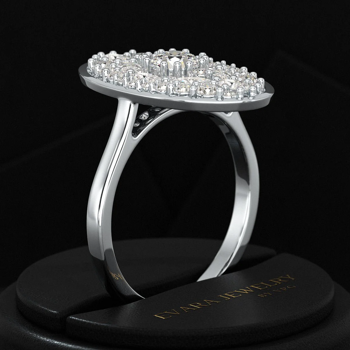 Oval Shape Diamond Mosaic Proposal Ring - Image 16