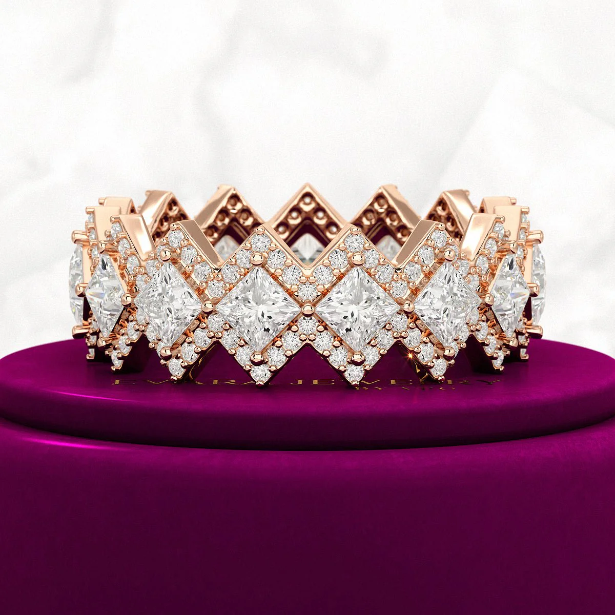 Princess Cut Luxury Diamond Wedding Band - Image 13