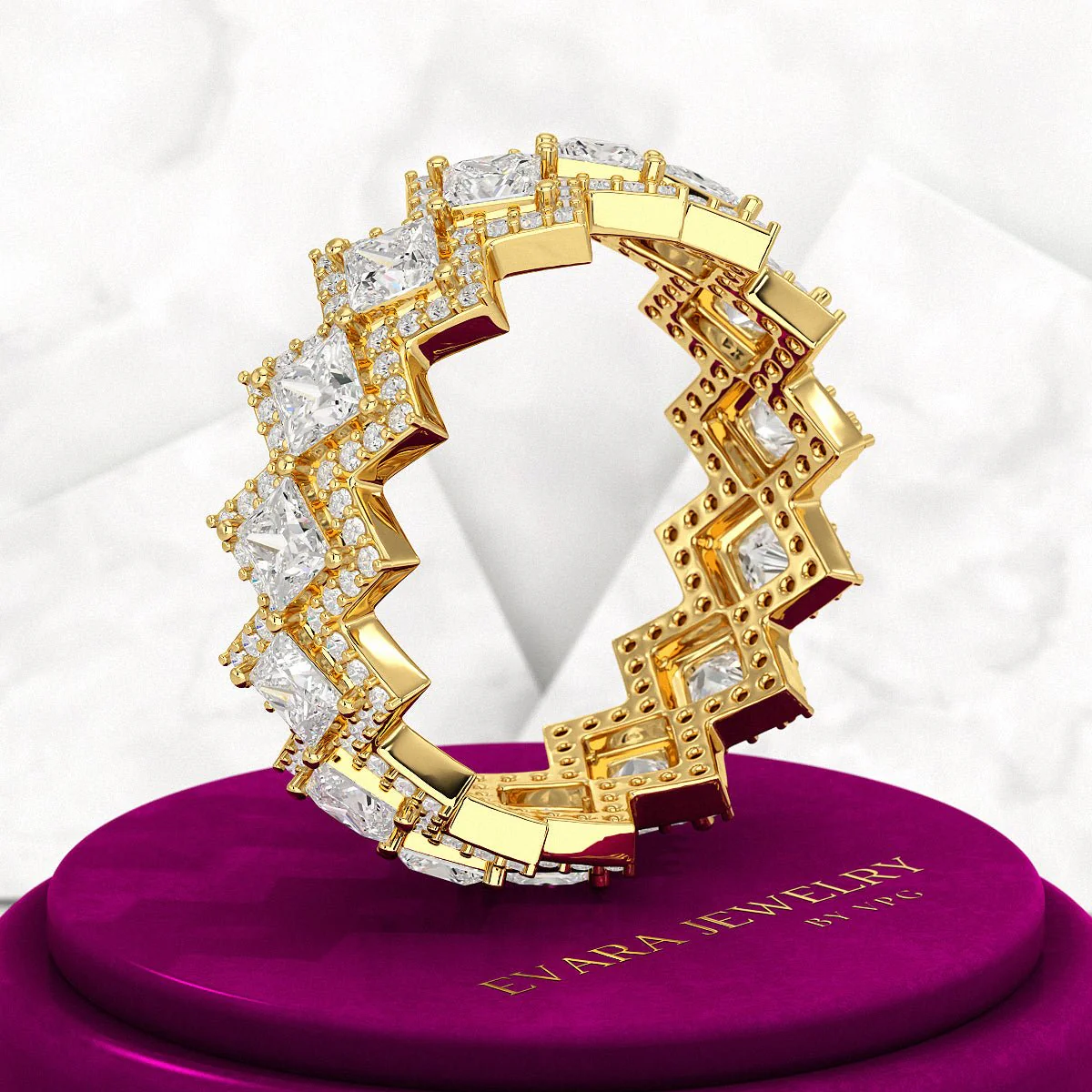 Princess Cut Luxury Diamond Wedding Band - Image 5