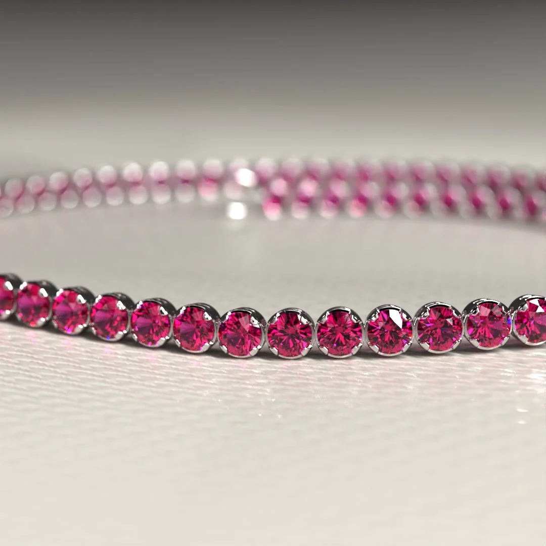 Natural Ruby Tennis Bracelet in 14K/18K Gold / July Birthstone Bracelet - Image 13
