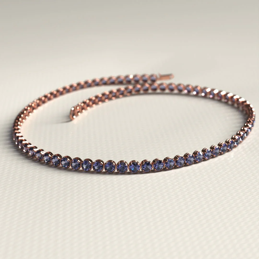 Tanzanite Tennis Bracelet in 14K/18K Gold / December Birthstone Bracelet - Image 12