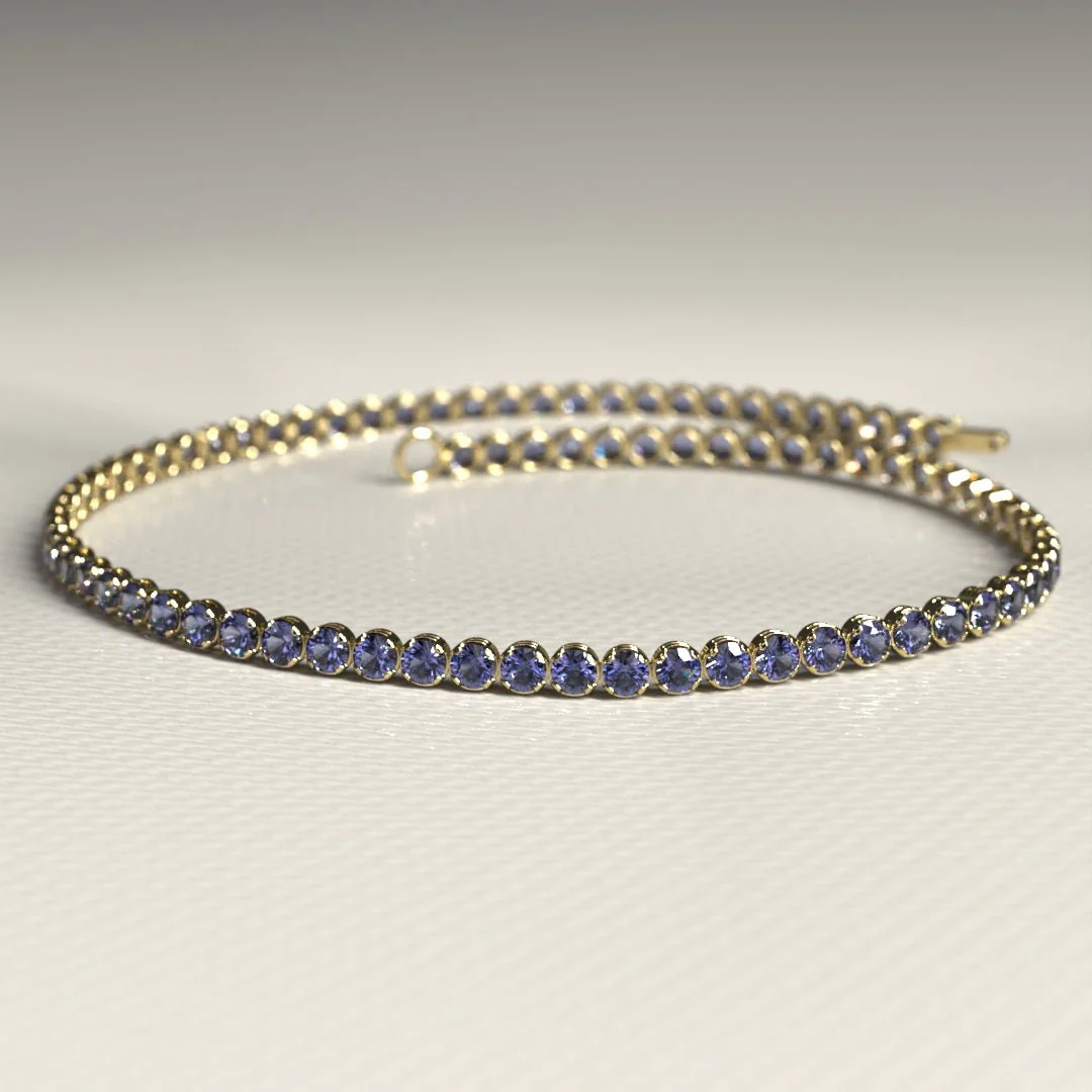 Tanzanite Tennis Bracelet in 14K/18K Gold / December Birthstone Bracelet - Image 6