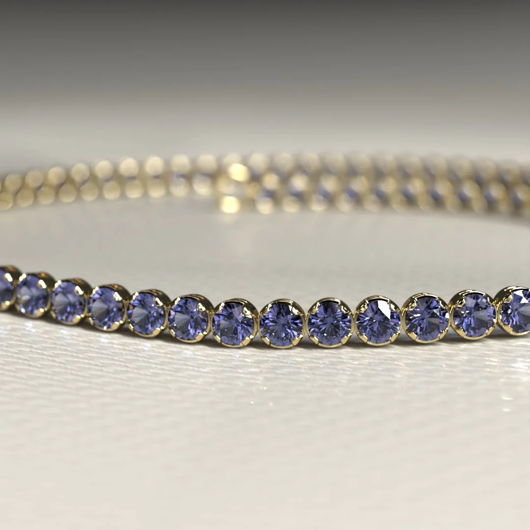 Tanzanite Tennis Bracelet in 14K/18K Gold / December Birthstone Bracelet - Image 7