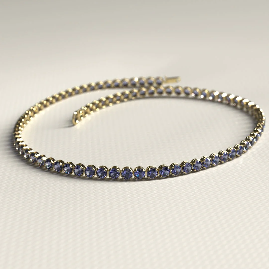 Tanzanite Tennis Bracelet in 14K/18K Gold / December Birthstone Bracelet - Image 8