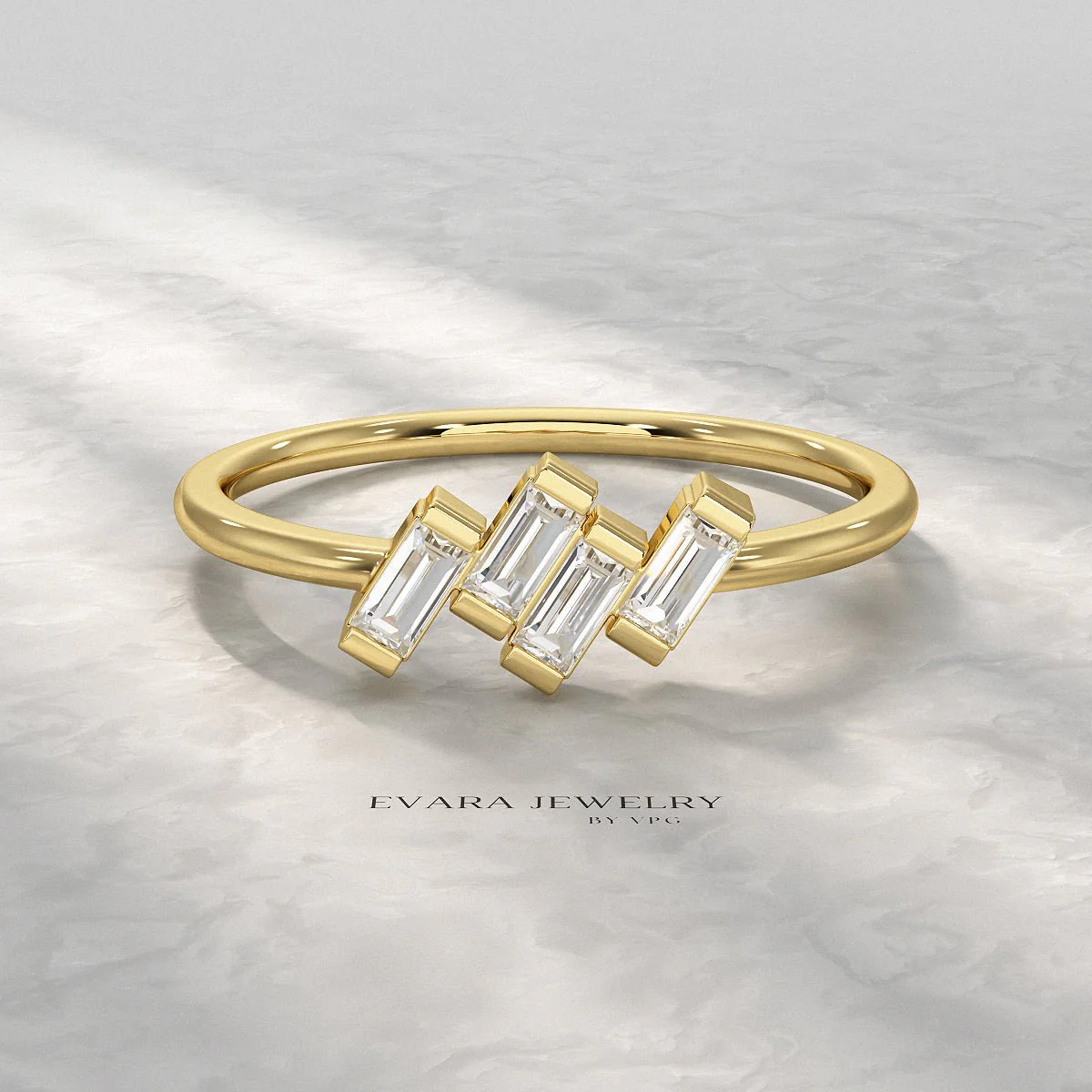 Tilted Baguette Diamond Ring - Image 12