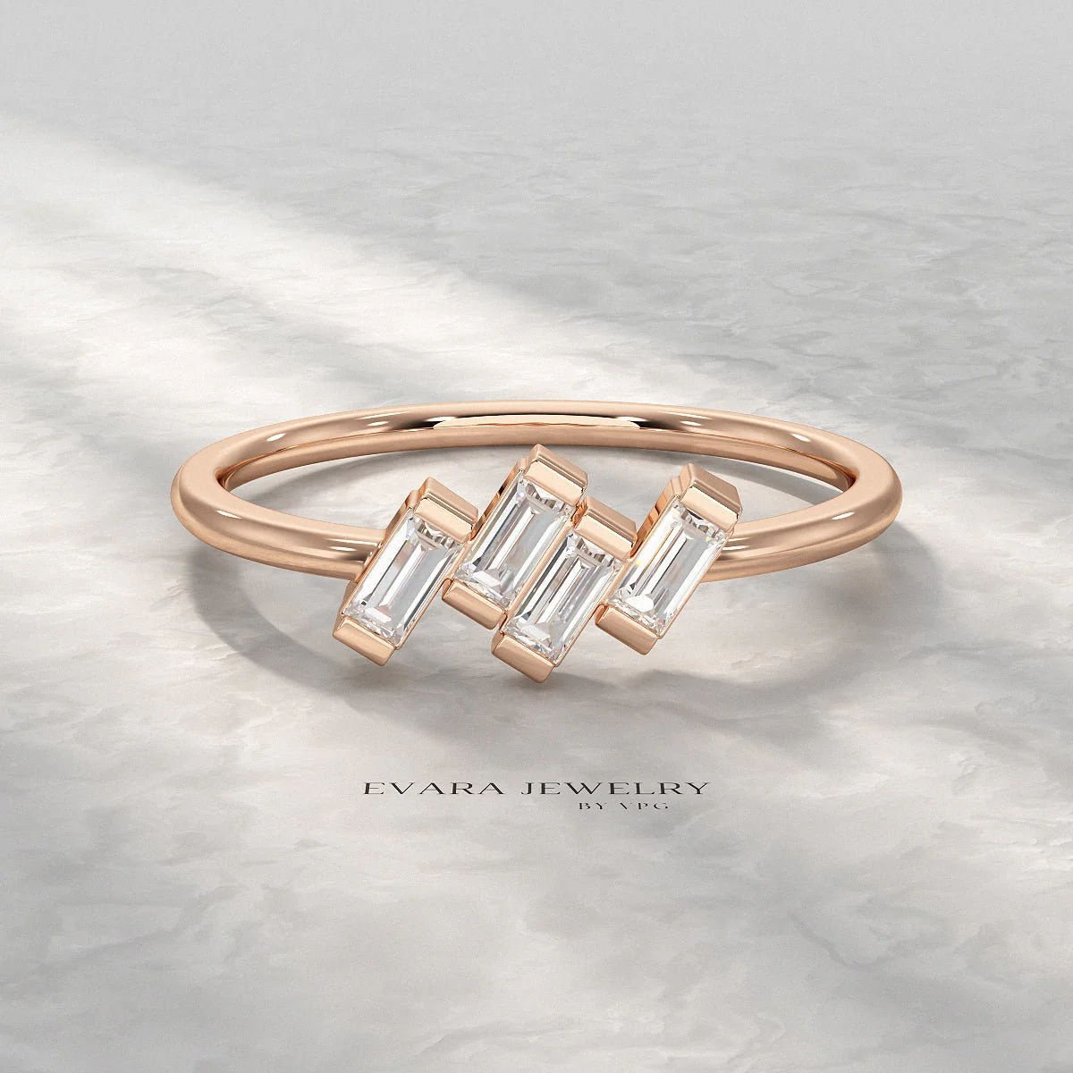 Tilted Baguette Diamond Ring - Image 13