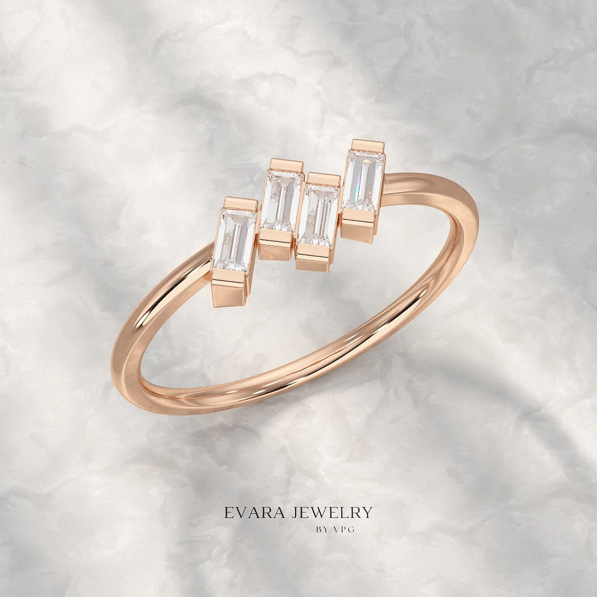 Tilted Baguette Diamond Ring - Image 14
