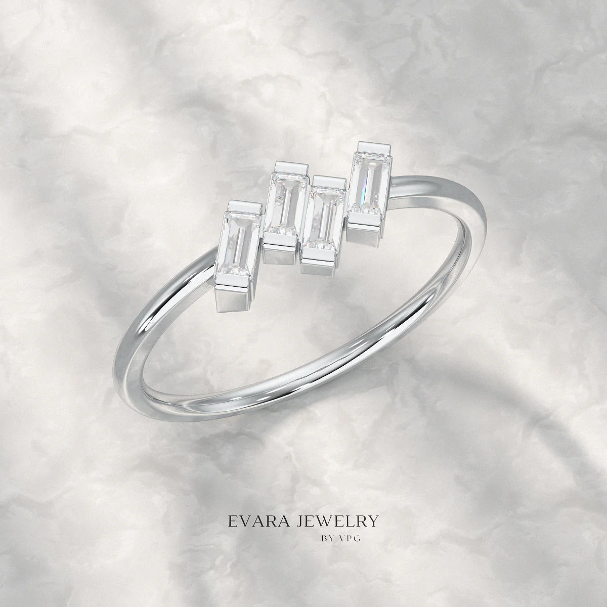 Tilted Baguette Diamond Ring - Image 15
