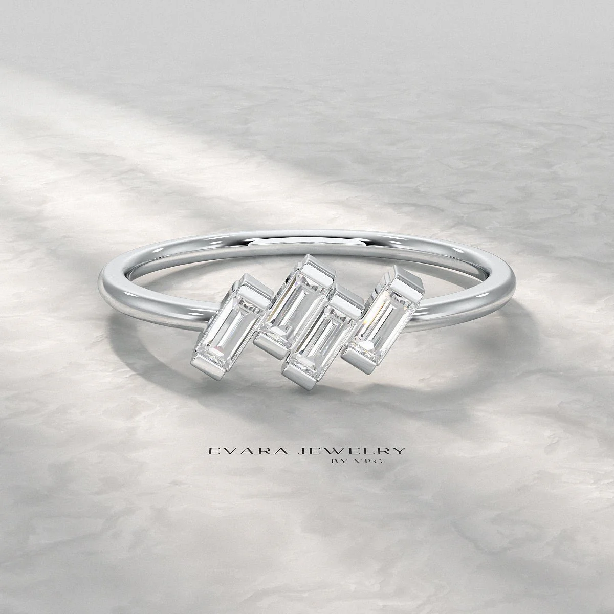 Tilted Baguette Diamond Ring - Image 16