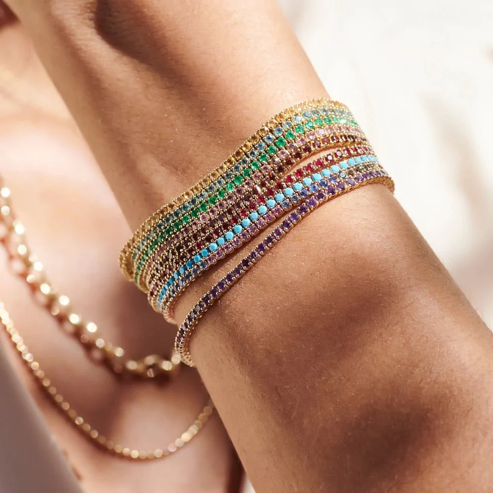 Turquoise Tennis Bracelet in 14K/18K Gold - Image 12
