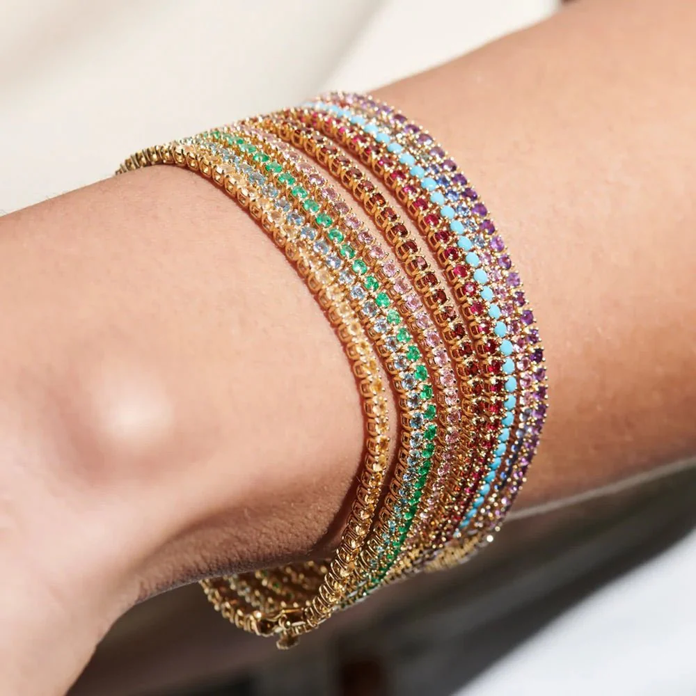 Turquoise Tennis Bracelet in 14K/18K Gold - Image 13