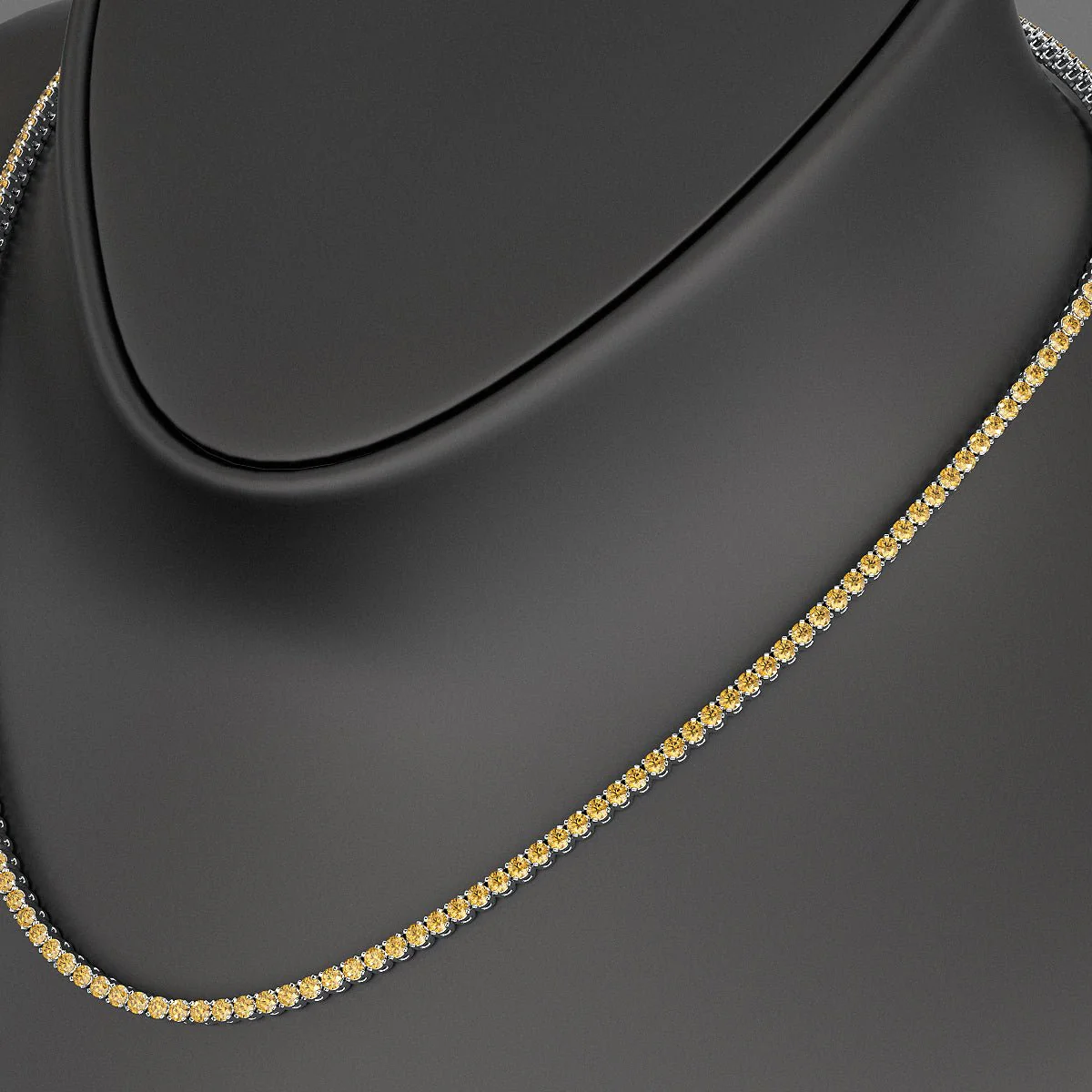 Yellow Sapphire Tennis Necklace in 14K/18K Yellow Gold - Image 4