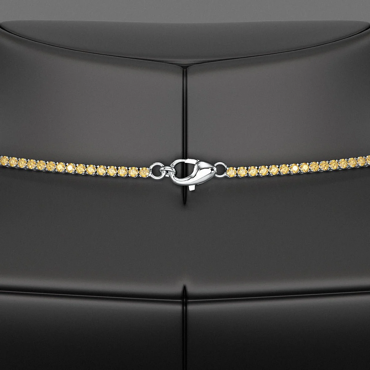 Yellow Sapphire Tennis Necklace in 14K/18K Yellow Gold - Image 5