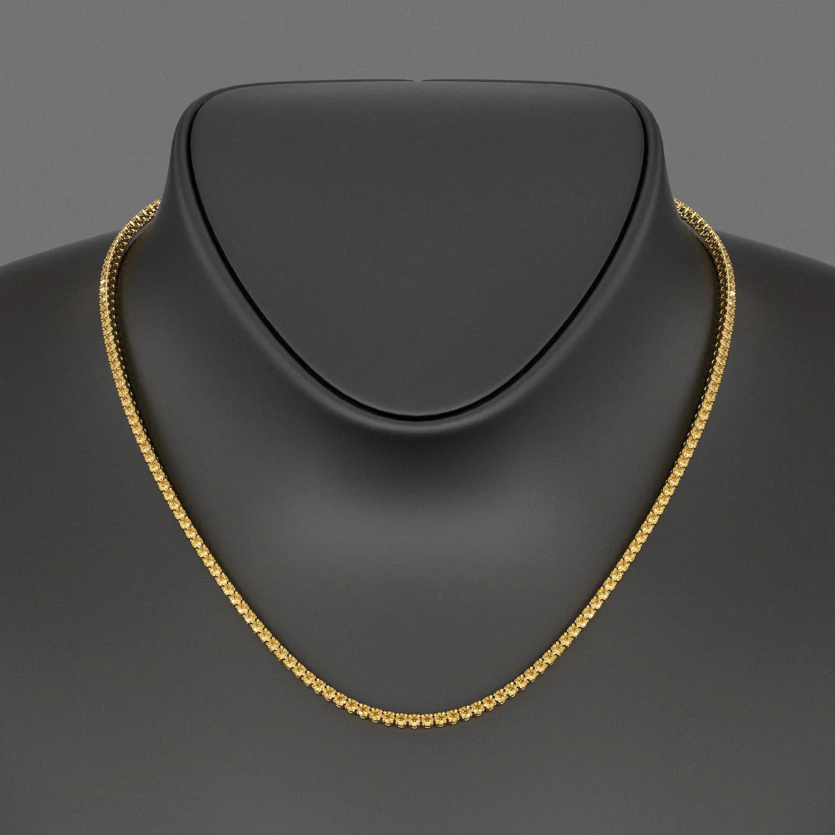 Yellow Sapphire Tennis Necklace in 14K/18K Yellow Gold - Image 7