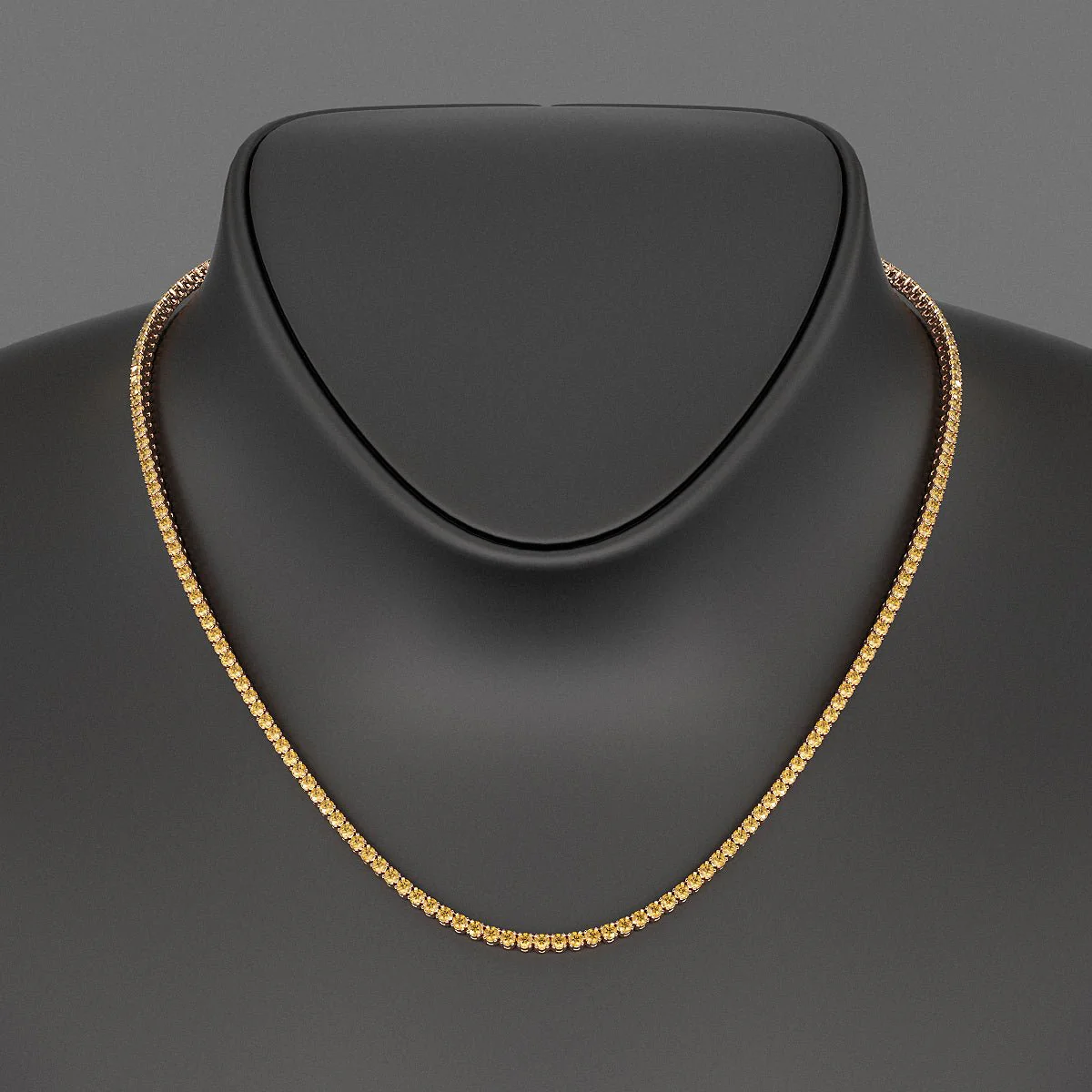 Yellow Sapphire Tennis Necklace in 14K/18K Yellow Gold - Image 9